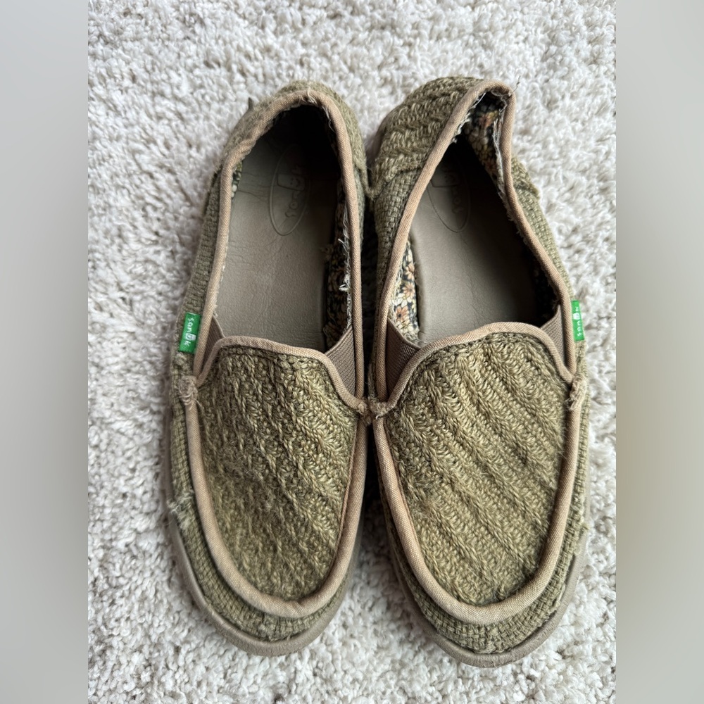Sanuk Sidewalk Surfers Slip On Rope/Woven hemp Colored Size 8